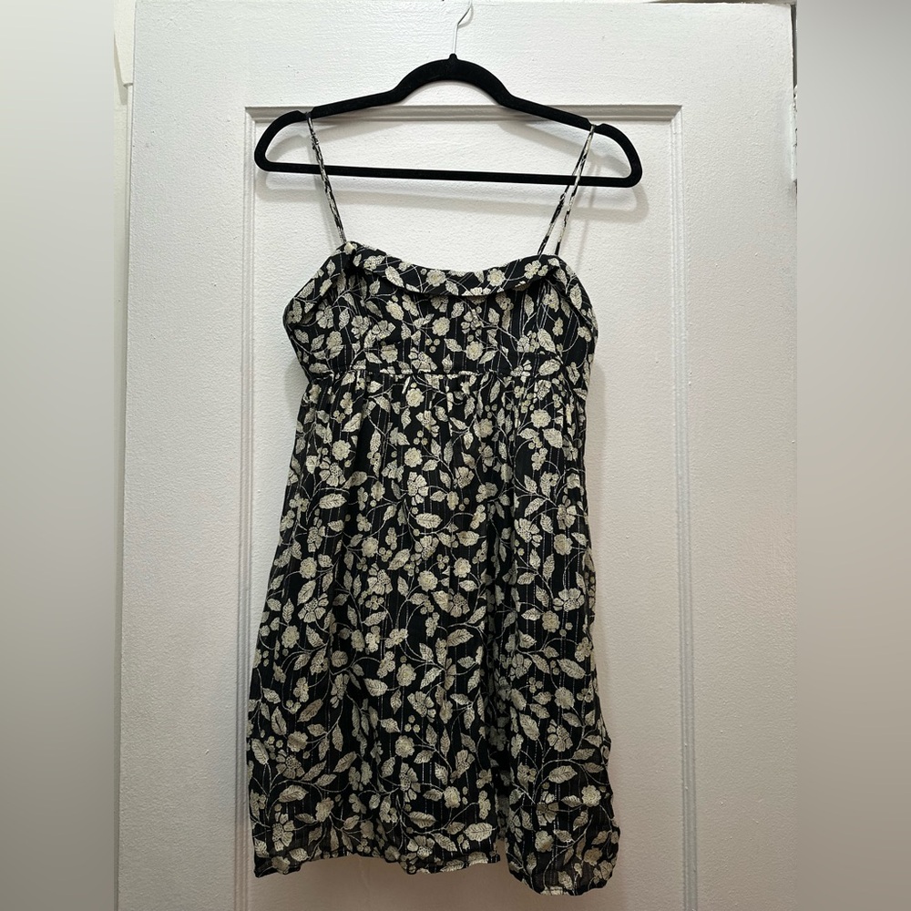 Zara Floral Jumpsuit with Metallic